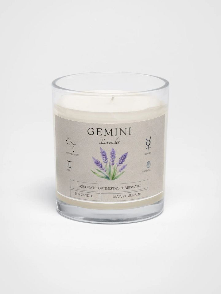 Gemini Birth Month Flower Birthstone Vegan Soy Wax Candle product image (2)