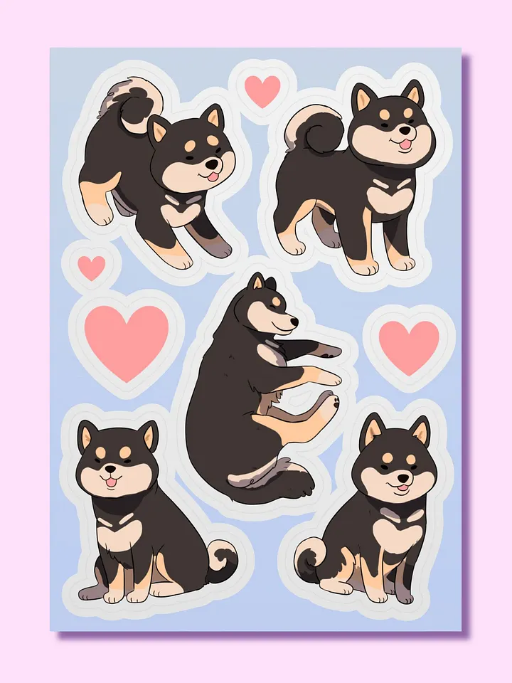 Whimsical Shiba Inu Kiss-Cut Sticker Sheet product image (1)
