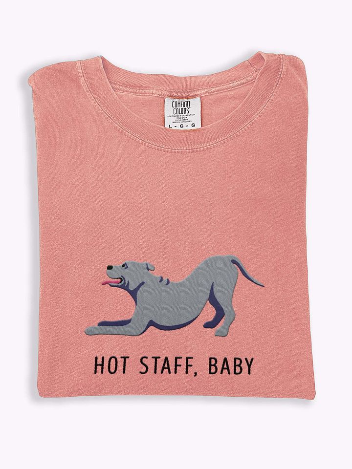 Hot Staff, Baby T-Shirt(Embroidered) of a Staffordshire Terrier(Blue) product image (1)