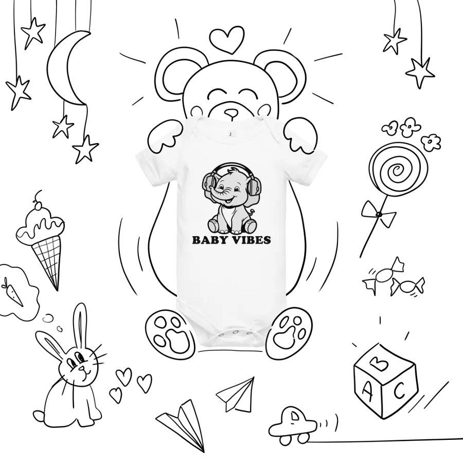 Baby Vibes Elephant Onesie product image (7)