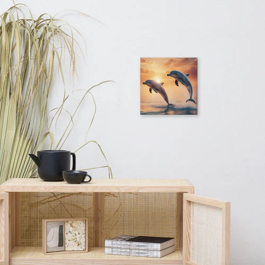 Dolphins Leaping From The Sea Wall Art product image (9)