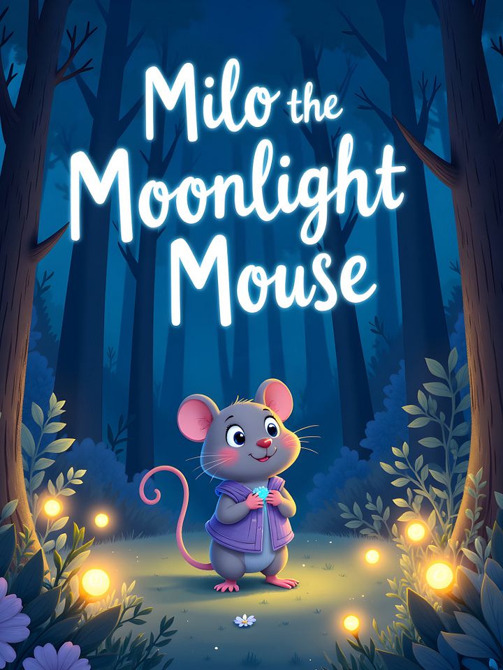 Milo the Moonlight Mouse | Kids Bedtime Story PDF | Preschool Fairy Tale Book | Toddler Ebook | Instant Digital Download (25 Pages) product image (1)