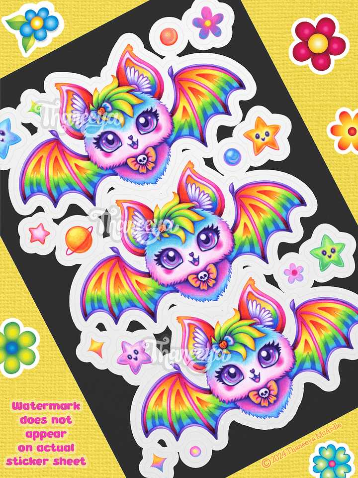Rainbow Cat-Bat Sticker Sheet product image (1)