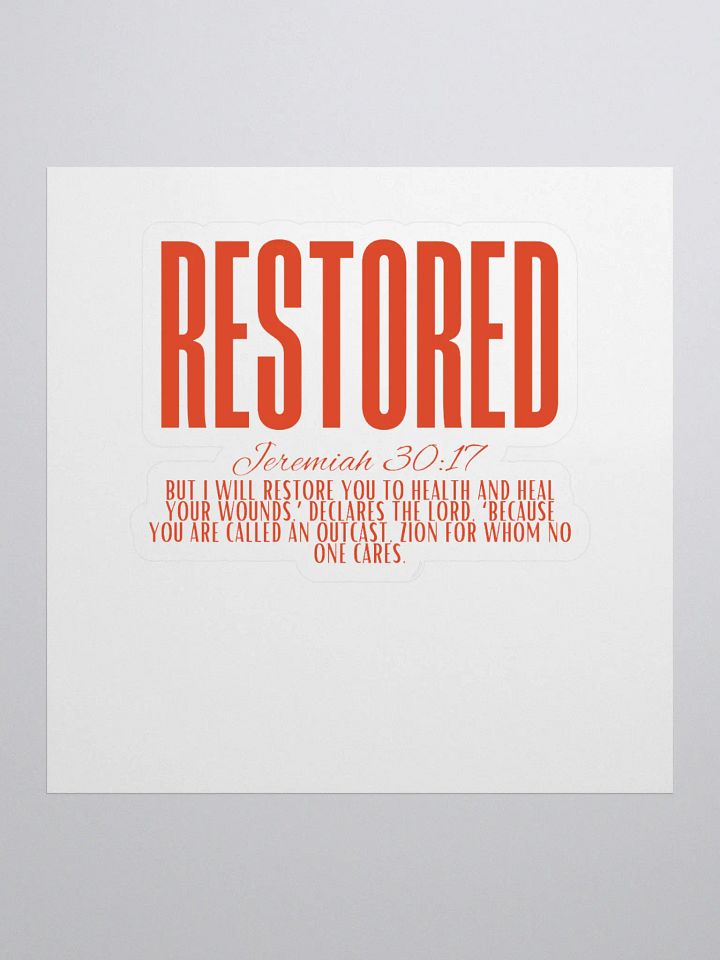 RESTORED- Jeremiah 30:17 Sticker product image (1)