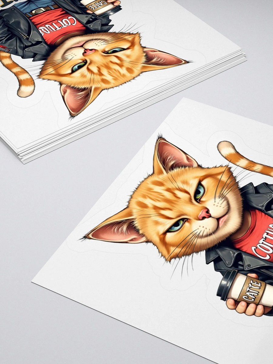 Cattitude and Coffee Kiss Cut Stickers product image (11)