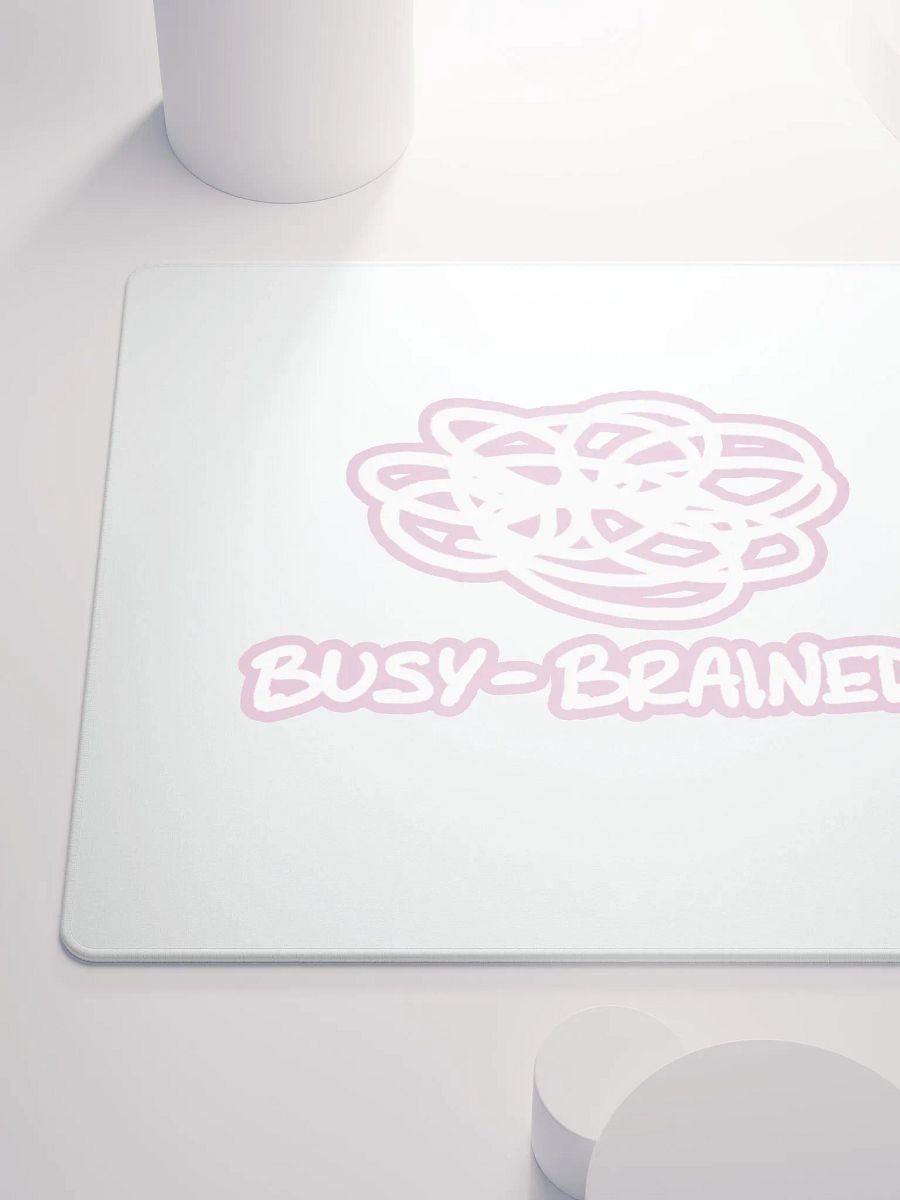 BUSY-BRAINED (lined design, #E1B9CE) mouse pad product image (6)