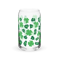 Shamrock/Leopard Print Can-Shaped Glass ☘️ product image (1)