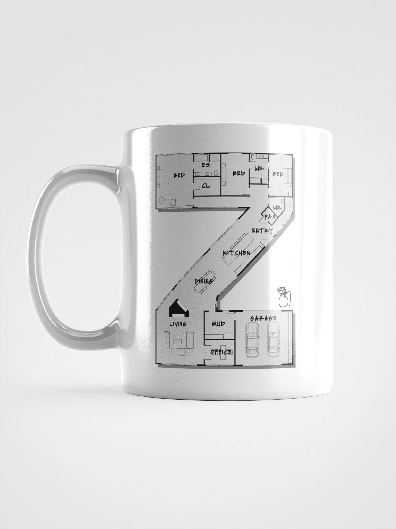 Alphabet Floor Plan Mug - Z product image (1)