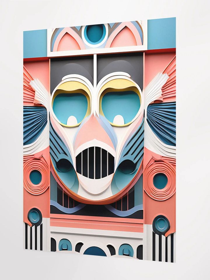 Pastel Robot Mask Poster - Medium Size 18x24 Inches product image (2)