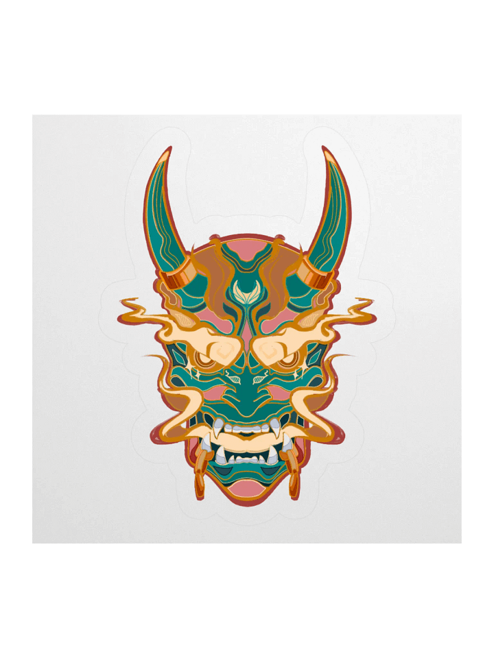 Fierce Horned Mask Kiss Cut Stickers product image (3)