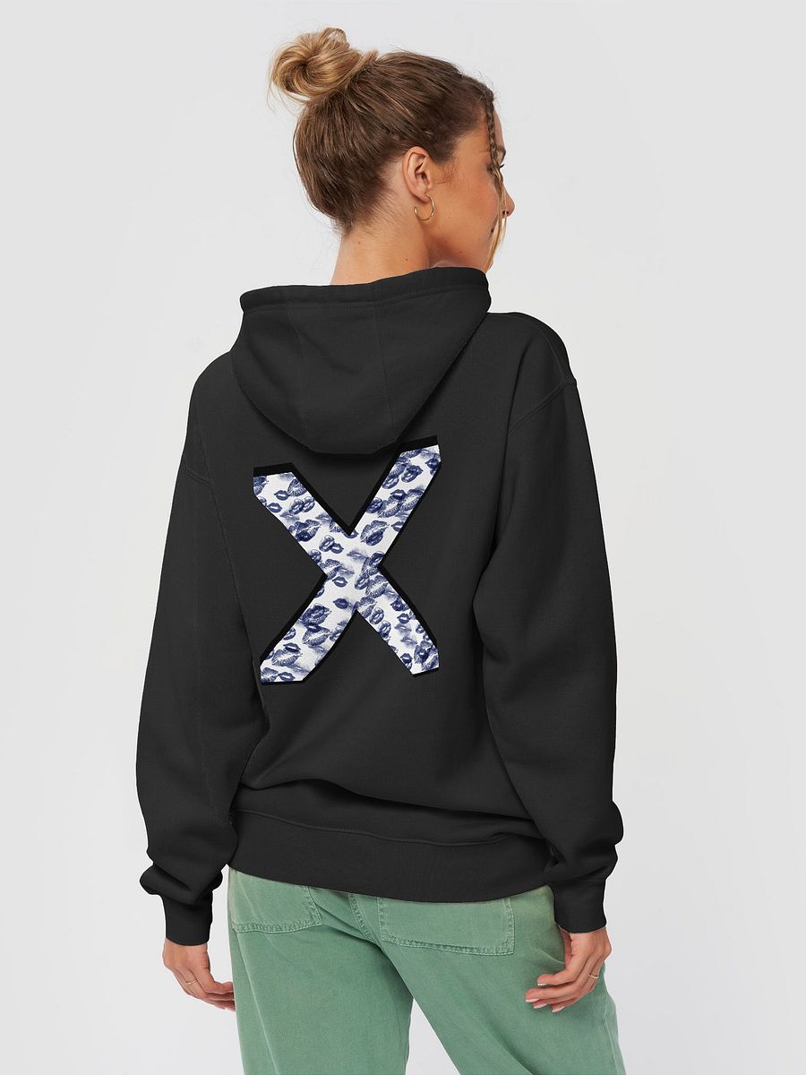 White X Dark Blue Lipstick Kisses Hoodie product image (27)