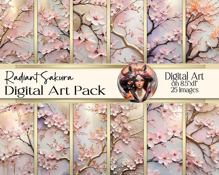 Radiant Sakura Digital Art product image (1)