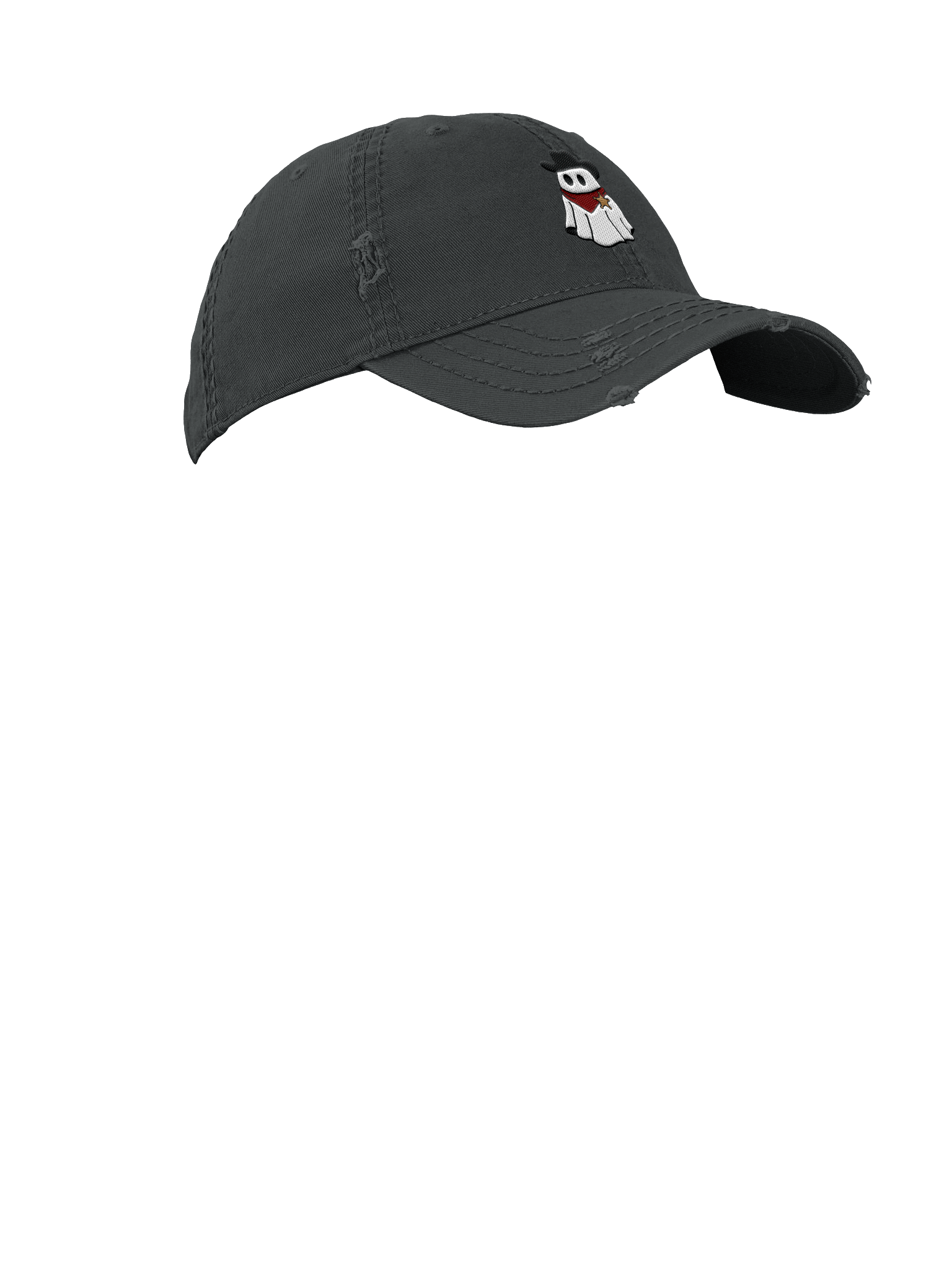 Halloween '25 Ghost Cowboy Embroidered Distressed Dad Hat product image (7)