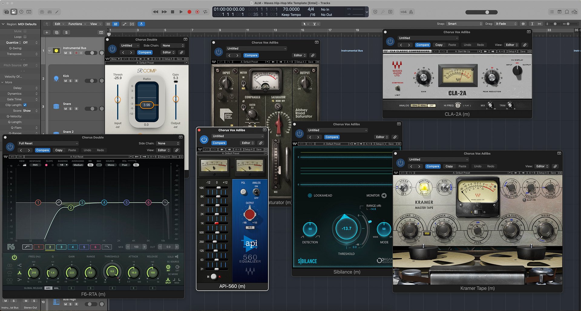 ALM - Waves Hip-Hop Mix Template for Logic Pro [Entei] product image (2)