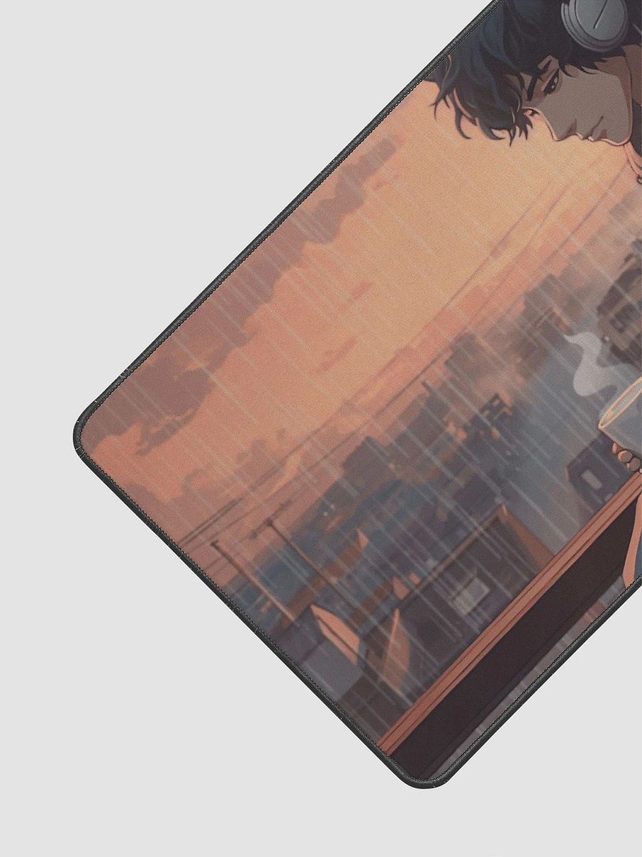 Anime Serenity Desk Mat - Rainy Morning Bliss 15.5