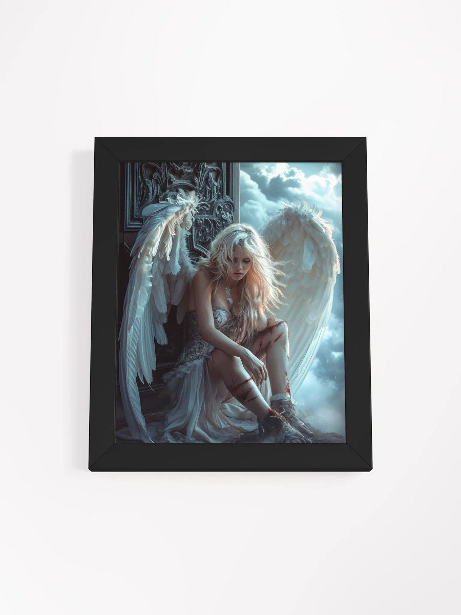 Sad angel in heaven - Framed High Quality Matte Poster product image (1)