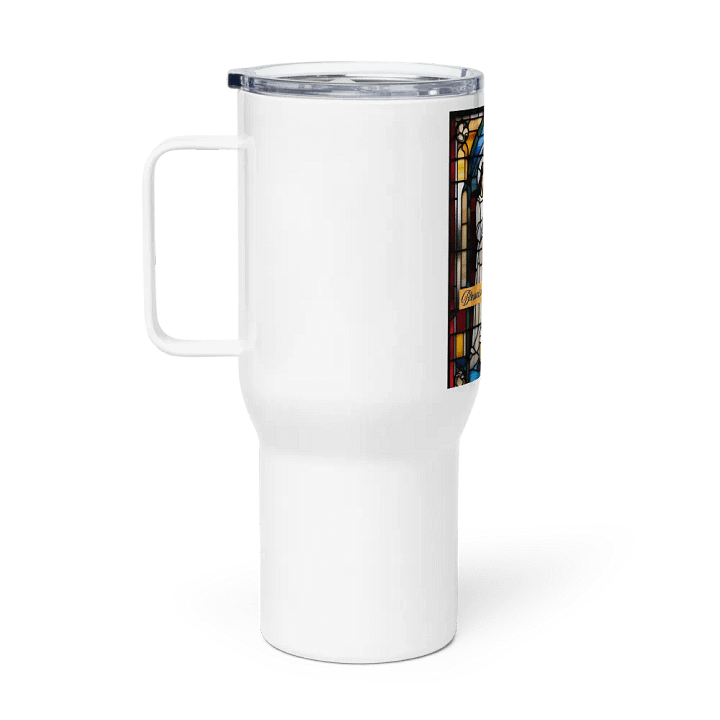 Blessed are the Cheesemakers Stainless Steel travel mug with handle #01 product image (1)