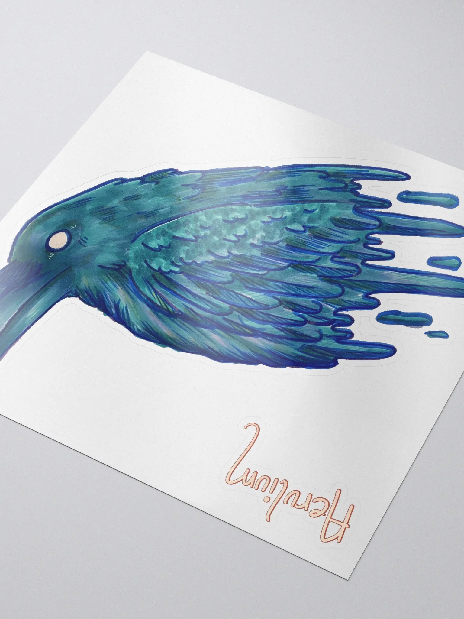 Frigid Winter Gloopy Raven Kiss-Cut Sticker product image (5)