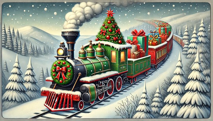 Mesmerizing Christmas Train A Nostalgic Winter Journey - Frame TV V product image (1)