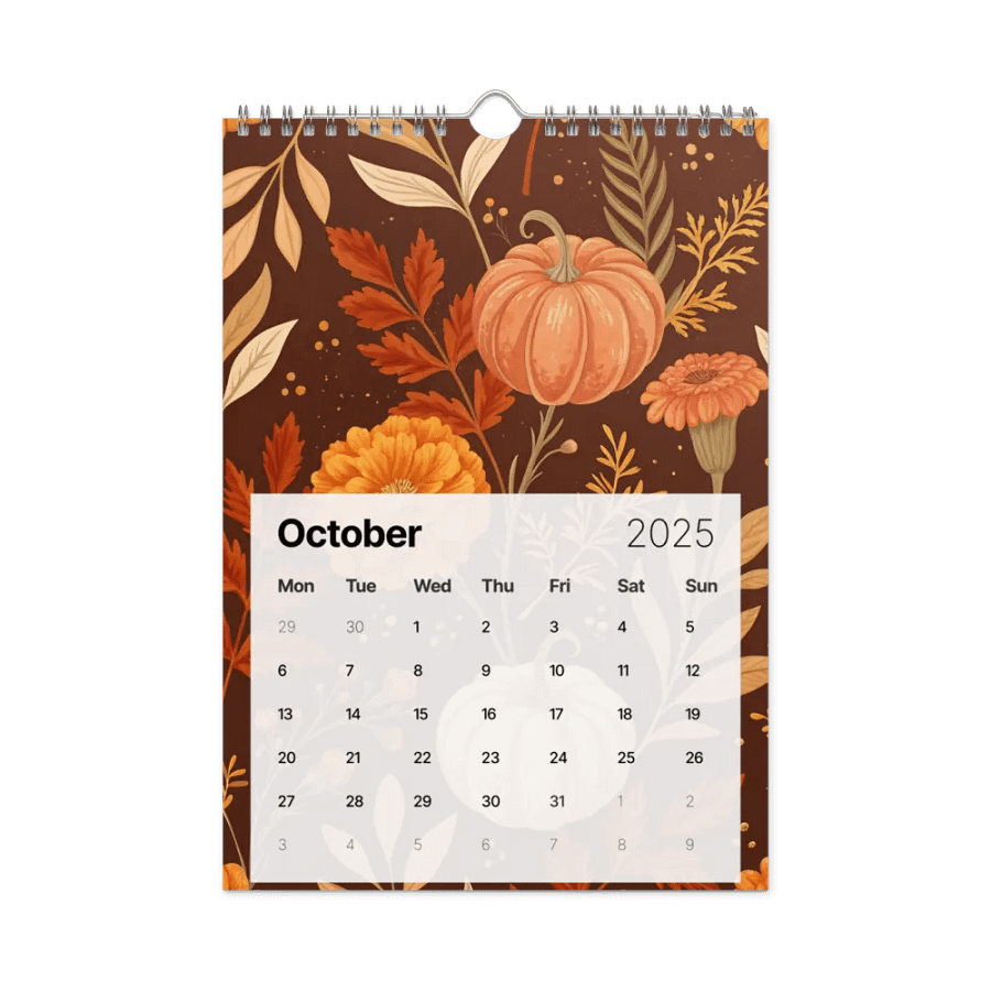 SEAMLESS FLORAL PATTERN WALL CALENDAR 2025 product image (12)