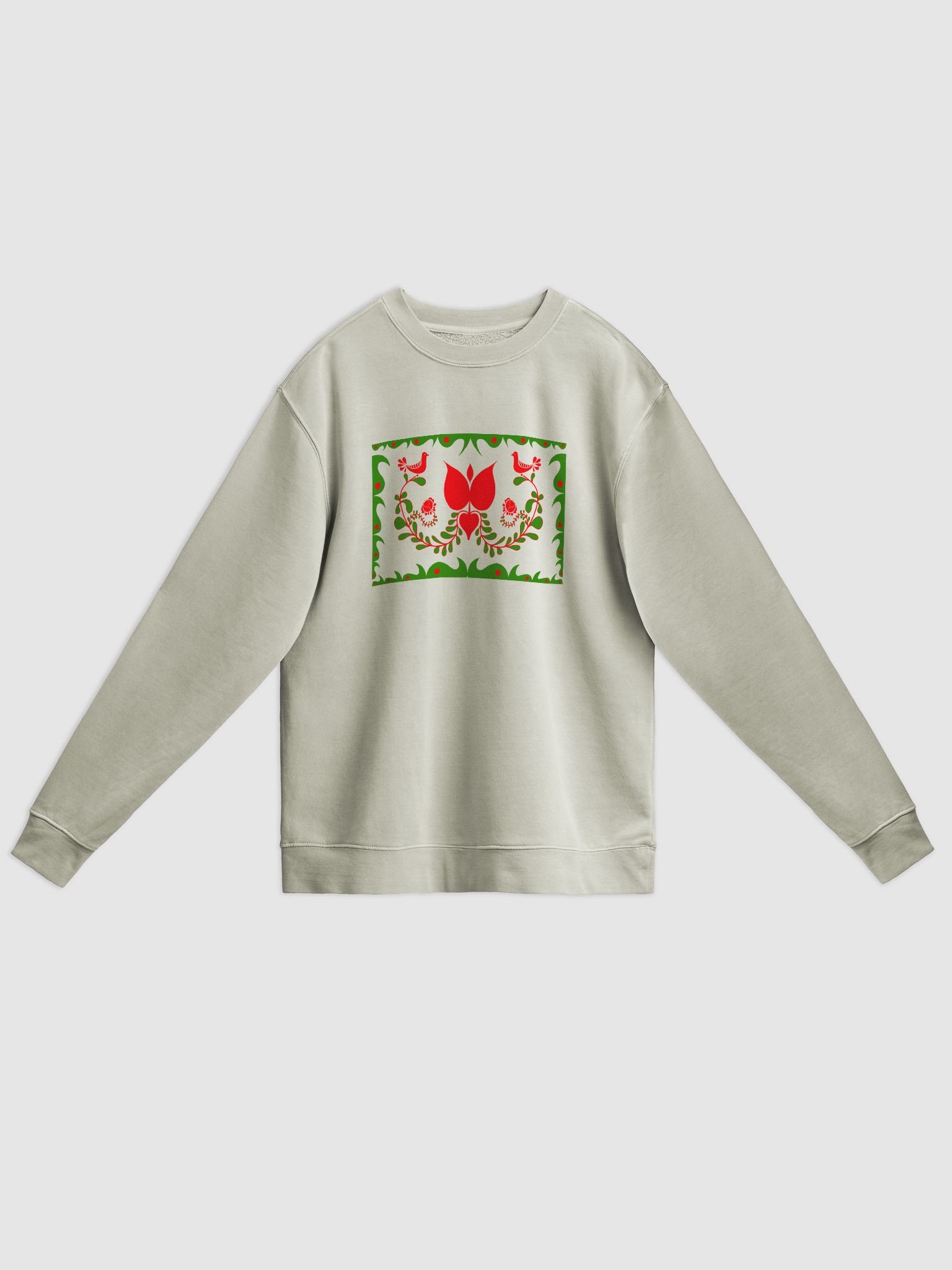 Green Shades Hungarian Folk Art Inspired Unisex Sweatshirt product image (1)