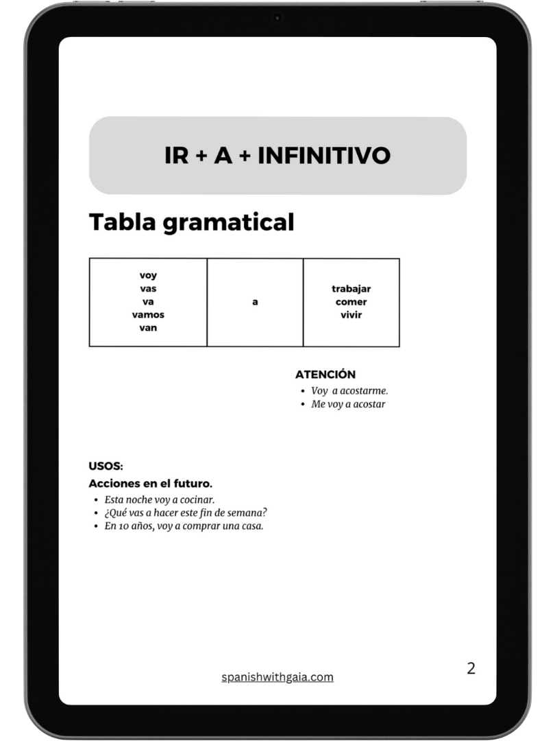 PDF IR + A + INFINITIVO (exercises with solutions) product image (1)