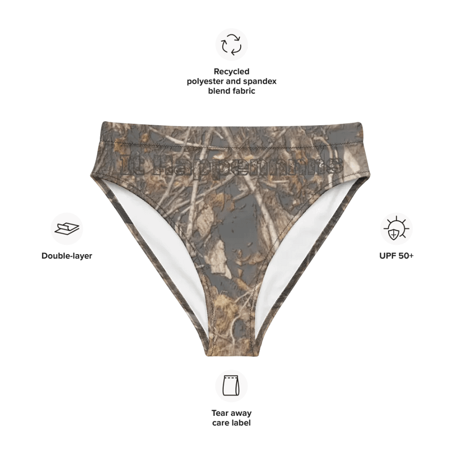 Recycled High Waisted Bikini Bottom - Dead Split - It Happennnns Camo product image (9)