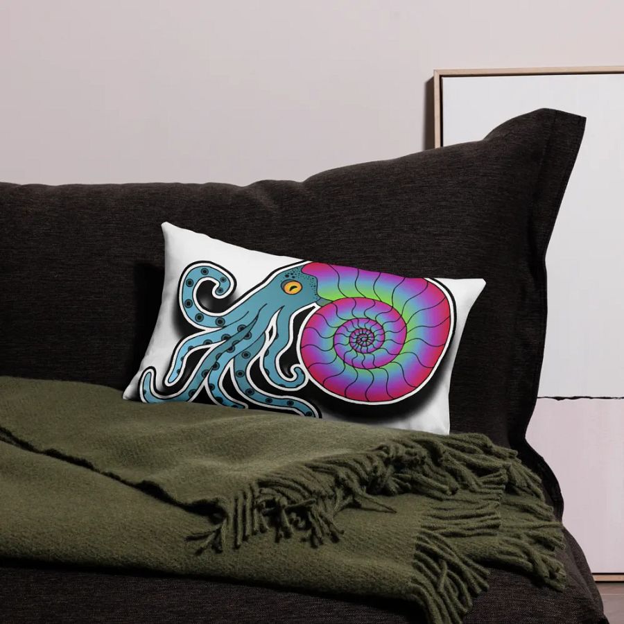Whimsical Ammonite Print Pillow Case product image (3)