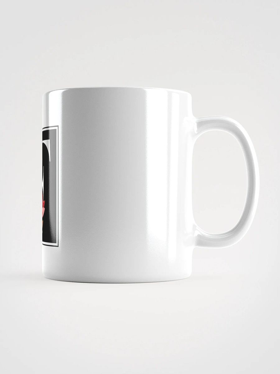 Elegant Floral Letter F White Glossy Mug product image (1)