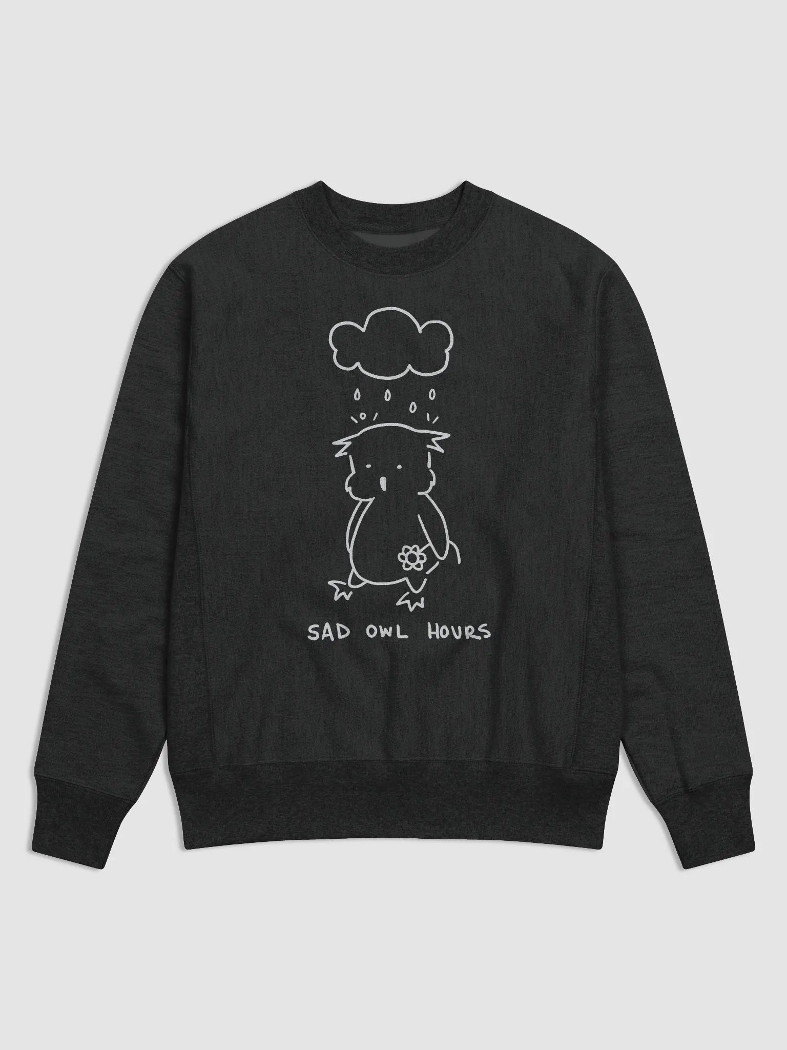 Sad Owl Hours Champion Cotton Max Sweatshirt (Black) product image (1)