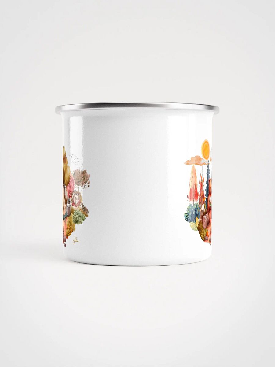 Minimalist Camping Bear Enamel Mug | Adventure-Inspired Drinkware product image (2)