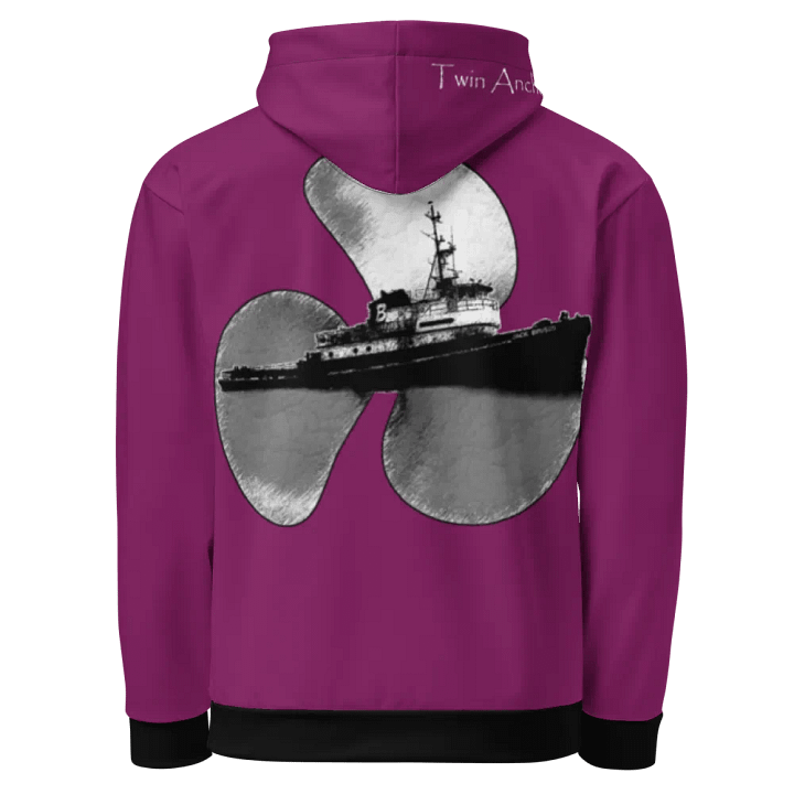 Eggplant Three blade prop & Jack tug Hoodie product image (1)