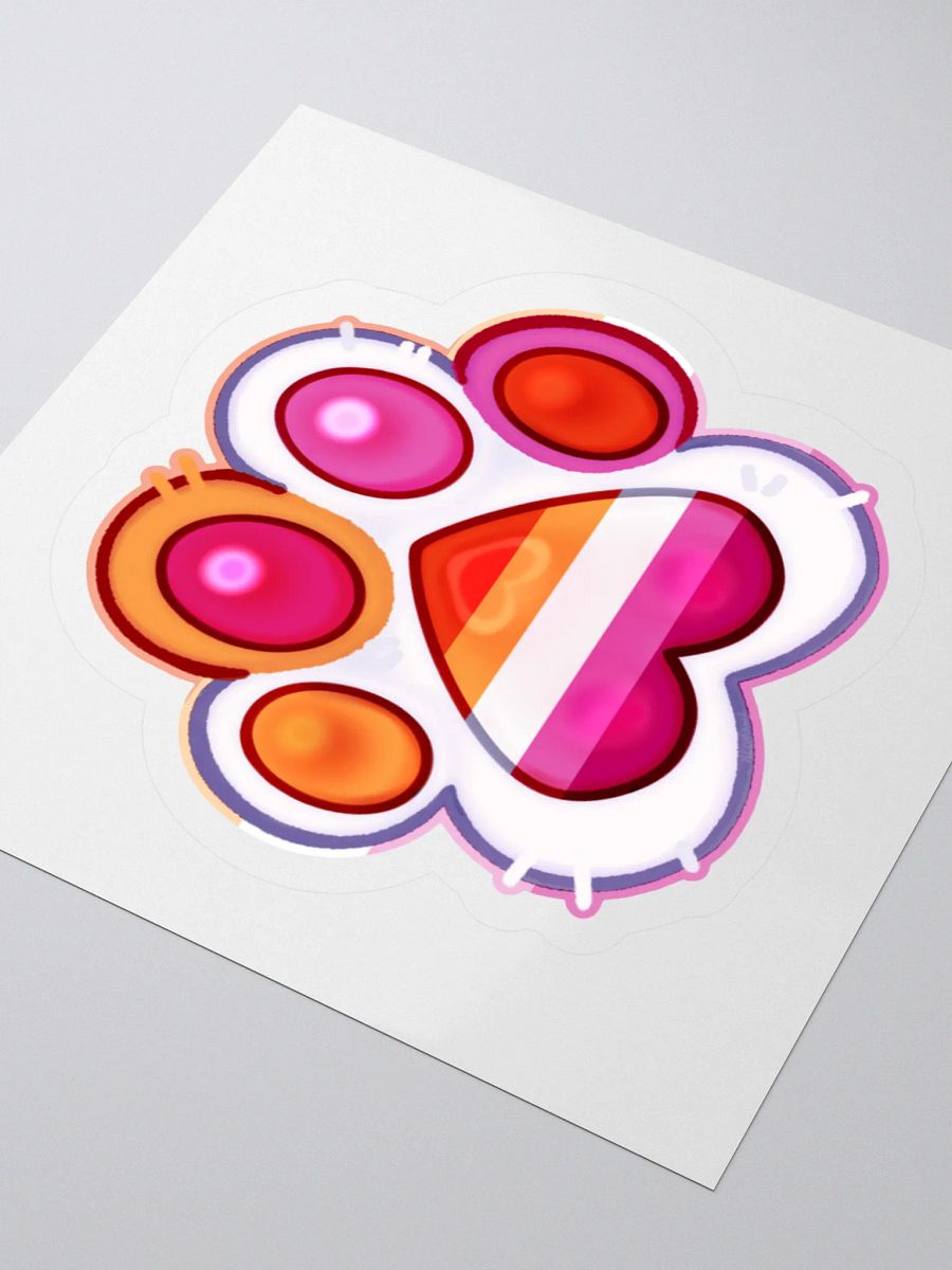 Lesbian Pride Paw Print Kiss Cut Stickers product image (3)