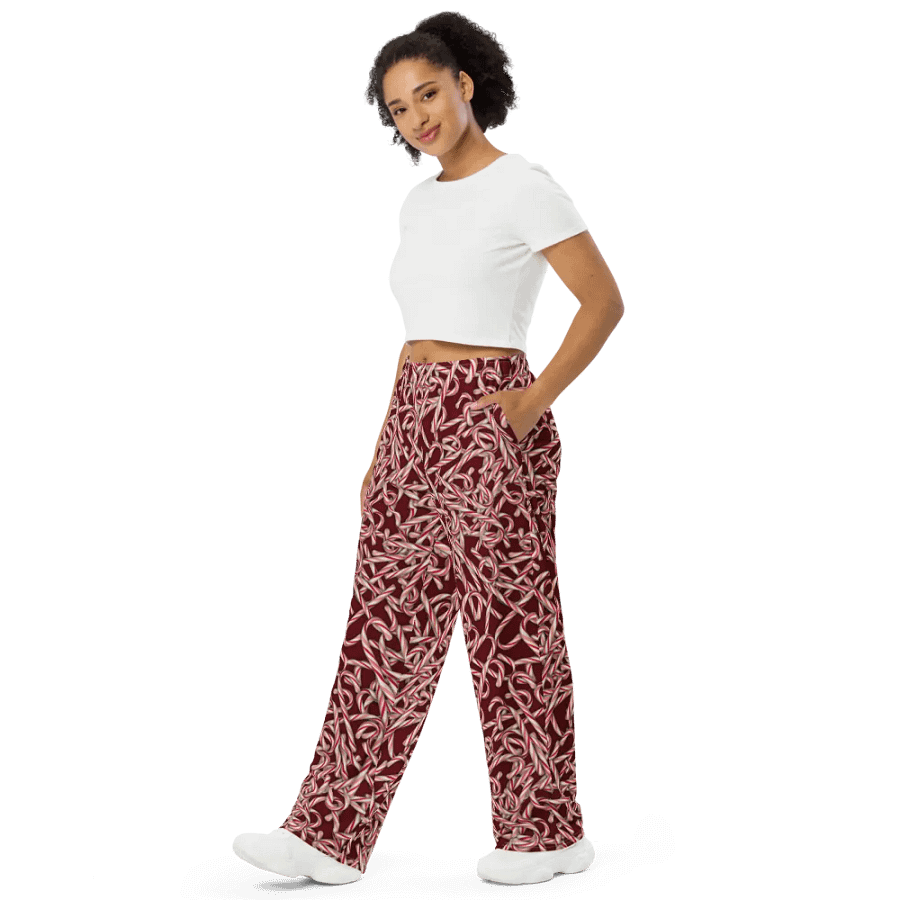 Candy Cane Pattern Wideleg Pants product image (4)