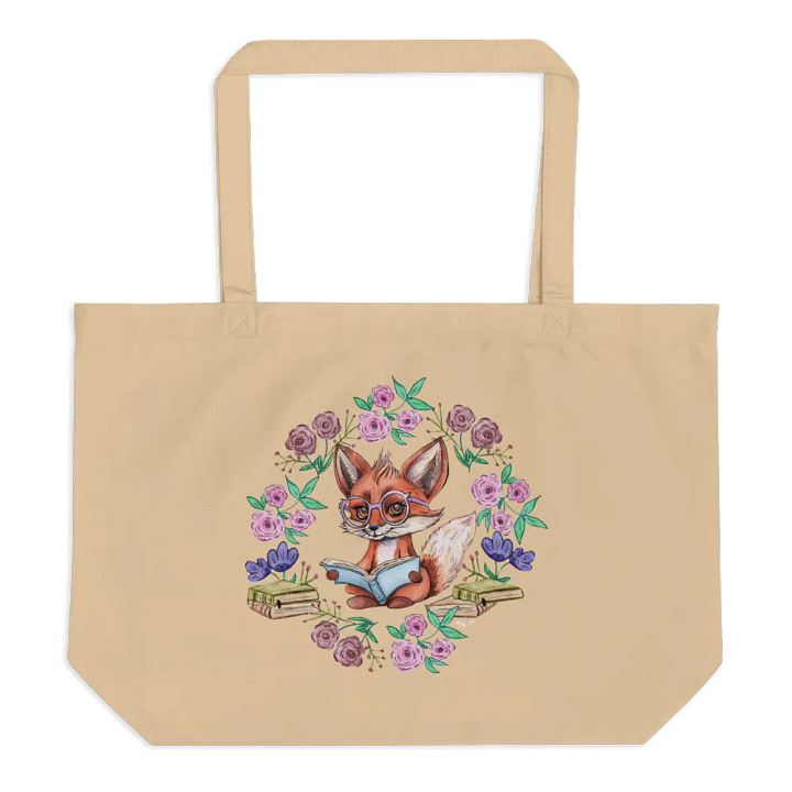 Book Smart Fox Tote, Tan product image (2)