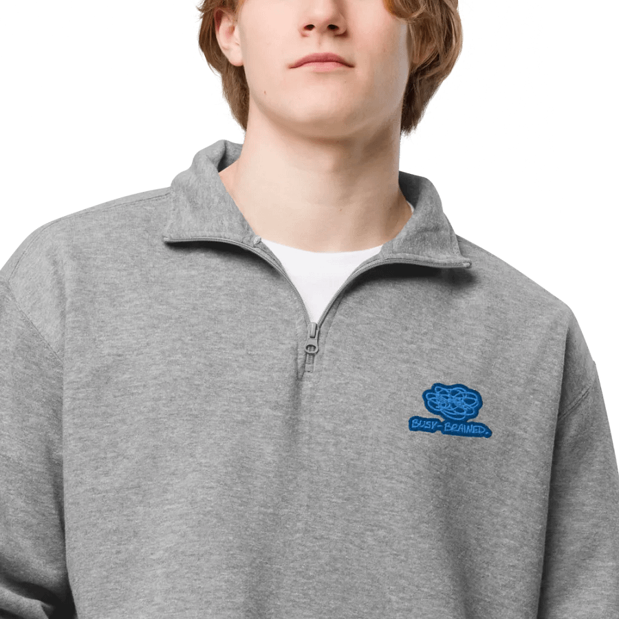 BUSY-BRAINED (lake design) embroidered quarter zip product image (10)