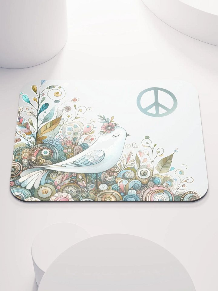 Whimsical Bird and Floral Crown Mouse Pad product image (1)