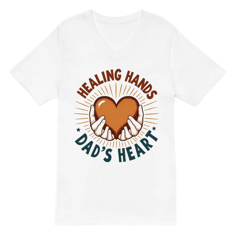 Healing Hands Dad's Heart V-Neck Tee product image (2)