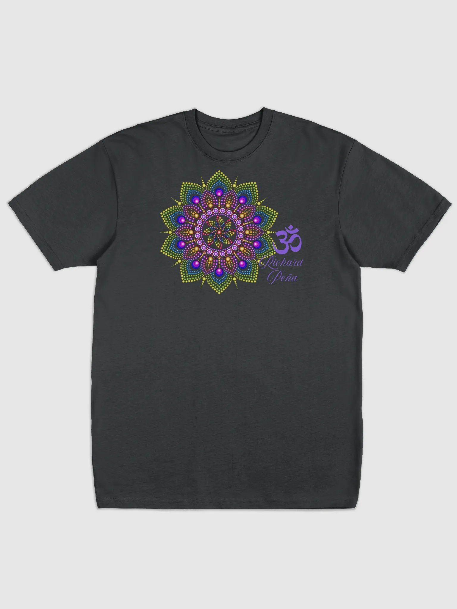 Purple Om Richard Peña on black t-shirt product image (1)