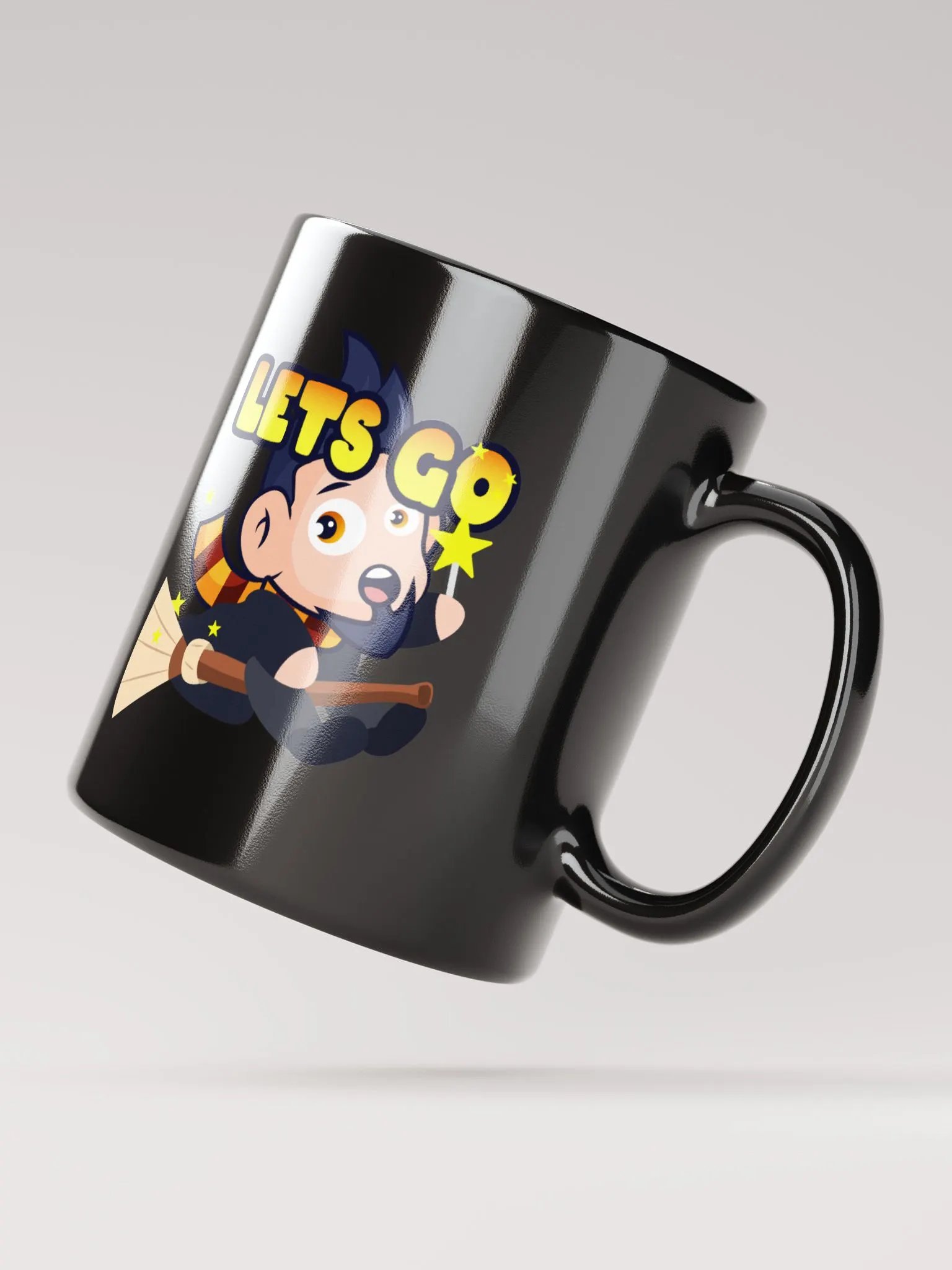 JOSH POTTER LETS GO GLOSSY BLACK MUG product image (5)
