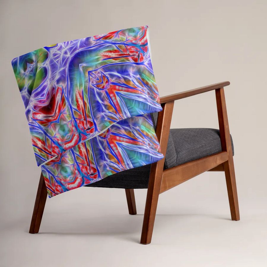 Blue Red Kaleidoscope Throw Blanket product image (15)