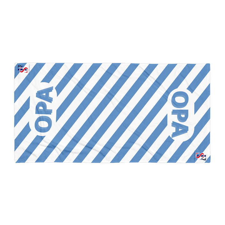 Greek OPA Beach Towel light blue stripes Sublimated Towel product image (1)