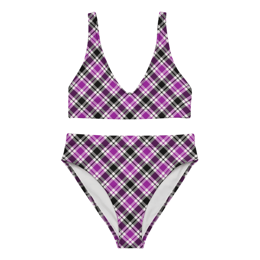 Purple, Black and White Plaid Bikini product image (2)