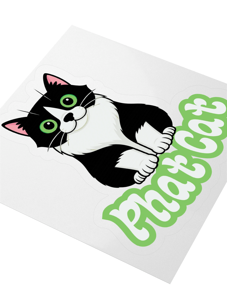 Small Phat Cat Sticker (Green) product image (3)