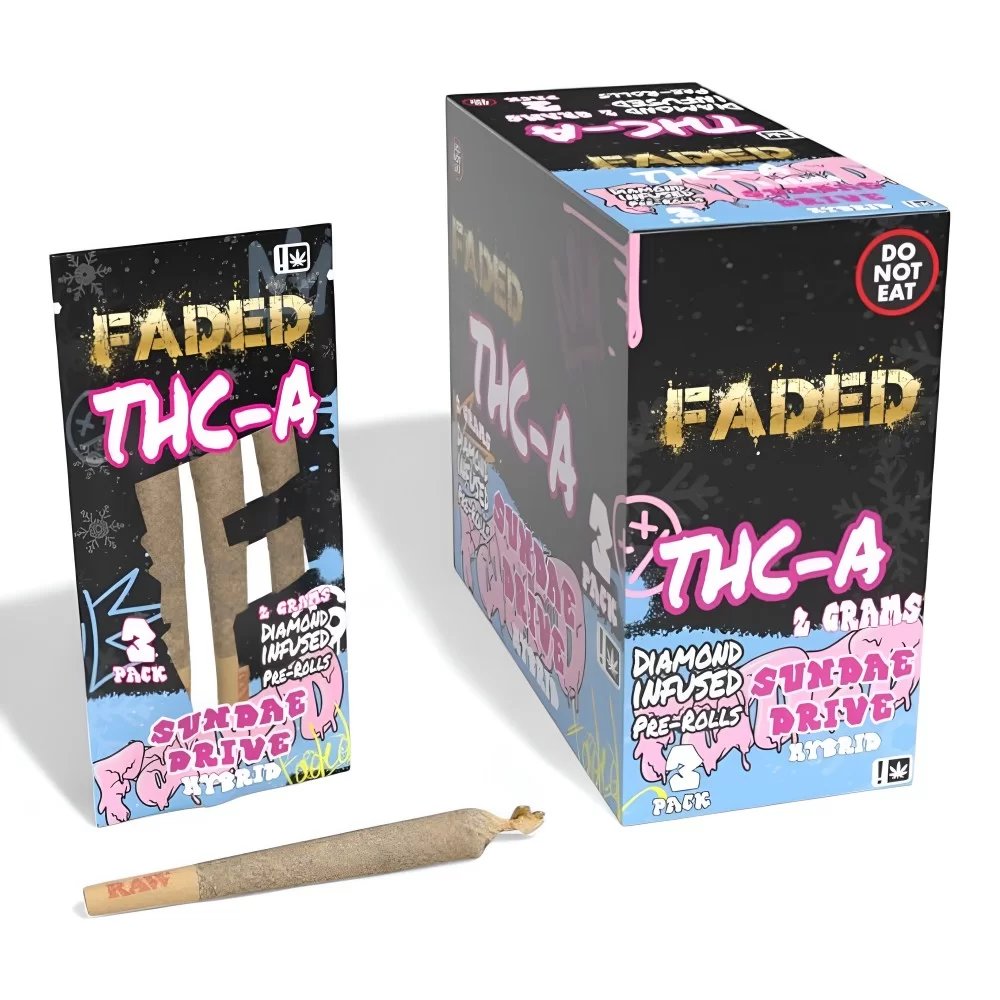 Faded THC-A Diamond Infused 2GM/ 3pk Pre-rolls - 10ct Display product image (4)