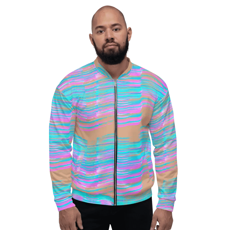Northern Sky Pink and Blue Bomber Jacket product image (4)