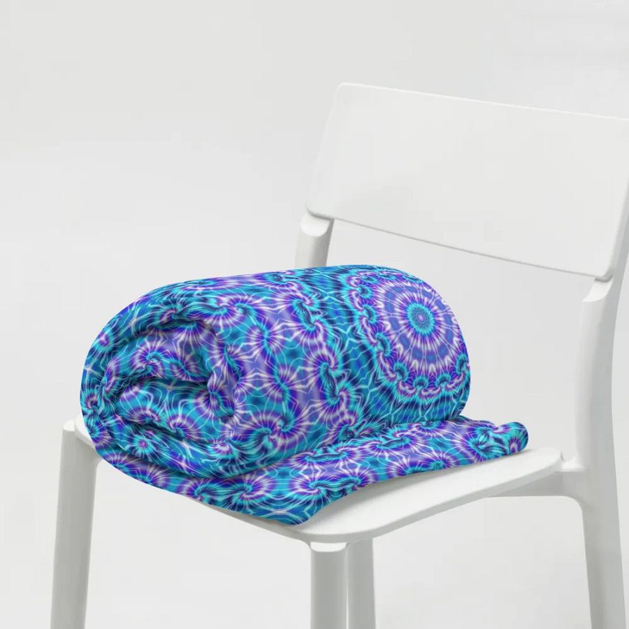 Blue and Purple Tie Die Kaleidoscope Throw Blanket product image (19)