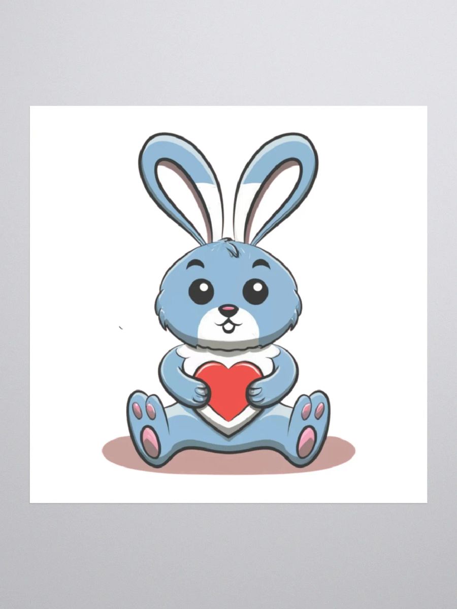 Valentine’s Day Bunny and Heart Sticker product image (1)