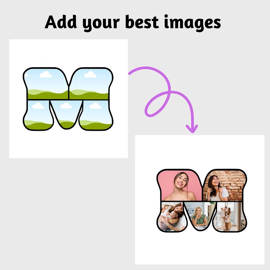 Fat and Fun Alphabet (A - Z) Multiple Frames Canva Templates product image (5)