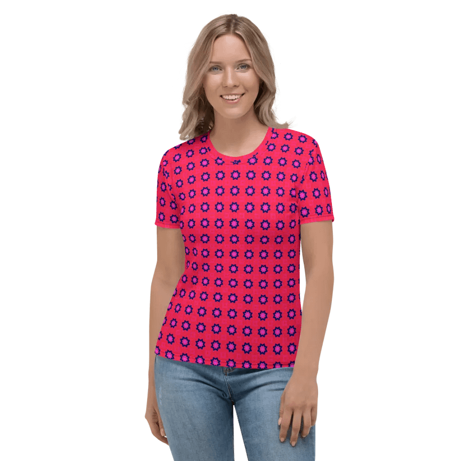 Abstract Red Ladies T Shirt product image (4)